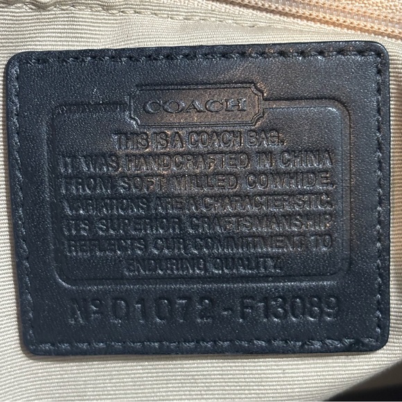 Coach Hamilton Black Pebbled Leather Tote Shoulder Bag 2010 Style F13089 - Picture 5 of 6